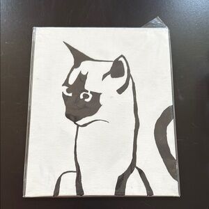 Black and White Cat Canvas Art